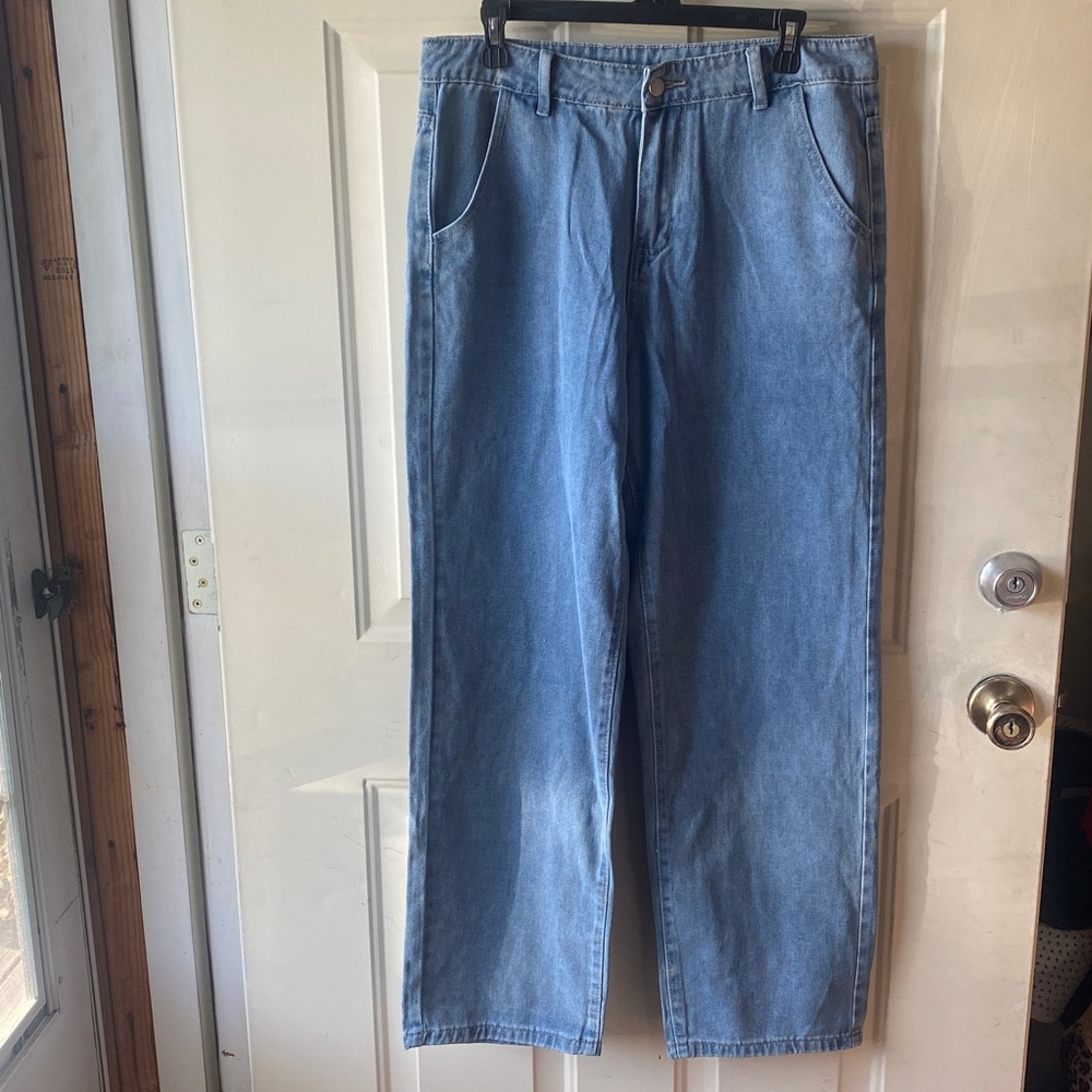 High-Rise Light Blue Women's Wide Leg Jeans